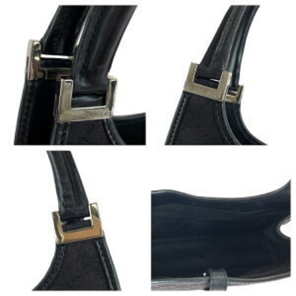 GUCCI Jackie Black GG Canvas Hobo Shoulder Bag - Picture 6 of 9